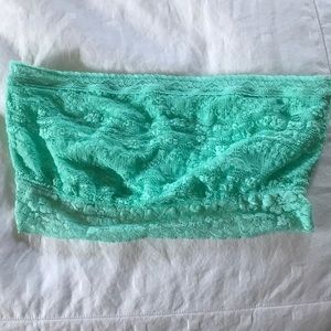 Free People lace trim Bandeau Green Size L